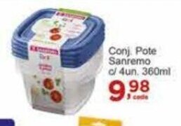 Rossi Supermercado Conj Pote Sanremo c/ 4un. 360ml oferta