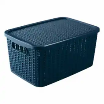 Caixa de plástico organizadora plasútil trama retangular com tampa 2,8l ref: 239