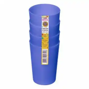 Conjunto com 4 copos plásticos sanremo 270ml