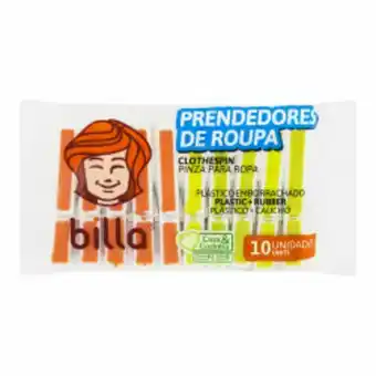 Prendedor de roupas billa c/10 plast emborrachado