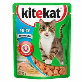 Alimento para gatos kitekat 70g adulto sachê peixe