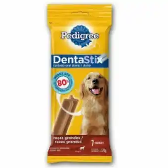 Petisco pedigree dentastix cuidado oral diario racas grandes 7 unidades 270gr