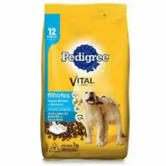 Cidade Supermercados Ração cães pedigree 2,7-3kg vital filhotes raças m/g oferta
