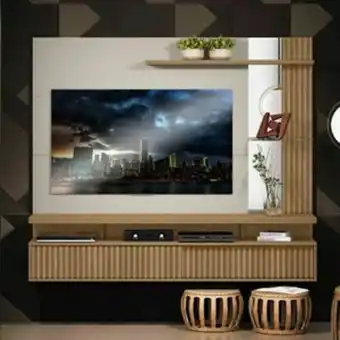 Lojas Guido Painel home p/ tvs até 60" maragogi carvalho /off-white oferta