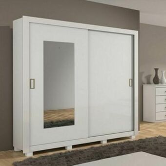 Lojas Guido Roupeiro 2 portas de correr apoena plus com espelho com pés / branco oferta
