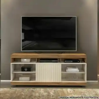 Rack dili 160cm - suporta tv's de até 60 polegadas /carv nobre/off white