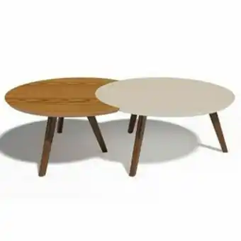Lojas Guido Conjunto de mesa centro luna ./off white/ freijo oferta
