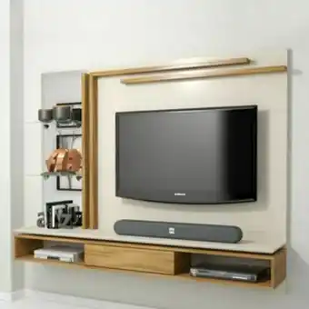 Lojas Guido Painel vigo luxo 1,80m (suporta tv's de até 46 polegadas) ./freijo/gold perola oferta