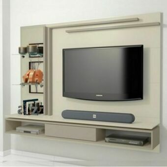 Lojas Guido Painel vigo luxo 1,80m (suporta tv's de até 46 polegadas) ./gold perola/ off white oferta