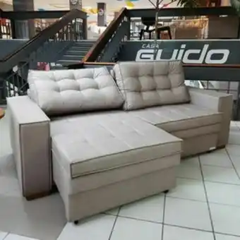 Lojas Guido Sofá 3 lugares viena retrátil e reclinável 2,20m bi-part tc46818 ./cinza oferta