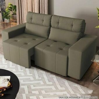 Lojas Guido Sofá 3 lugares alabama tc8334 vel light/ marrom oferta