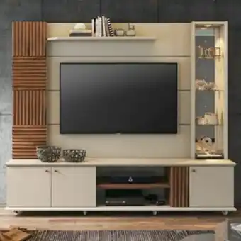 Lojas Guido Home riviera suporta tv's de até 60 polegadas - (2,16m) com led e rodizio ./off white/sava oferta