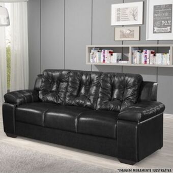 Lojas Guido Sofá 3 lugares ref 240 korino coss ./preto oferta