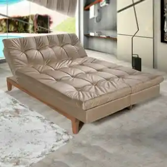 Lojas Guido Sofá cama versátil pés em madeira tec 376 ./areia oferta