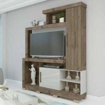 Lojas Guido Estante detroit luxo - suporta tv's até 37" (1,50m) ./nogueira/off white oferta