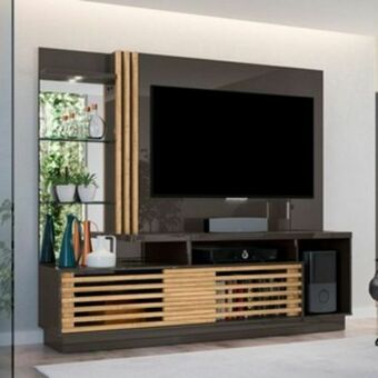Lojas Guido Home frizz plus - 2 metros (para tv's de até 60 polegadas) /titanio /carvalho oferta