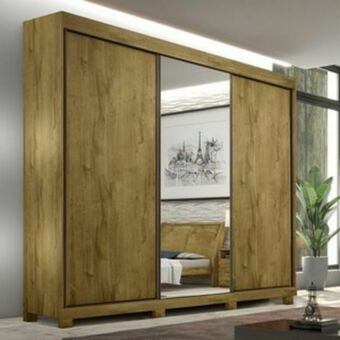 Lojas Guido Roupeiro 3 portas toronto 240cm (1 porta com espelho) com pés ./rovere oferta