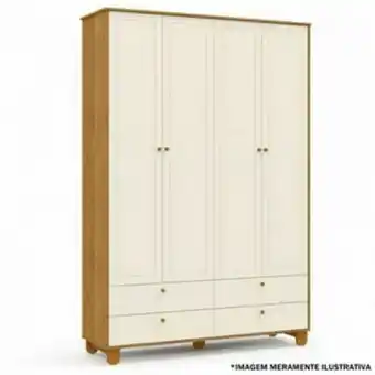 Lojas Guido Roupeiro 4 portas zupy laq eco wood ./freijo/off whit oferta