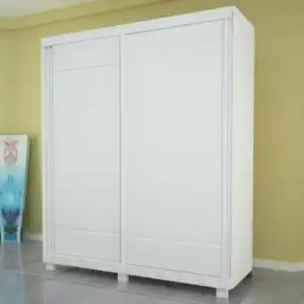 Roupeiro 2 portas tanat euro - 100% mdf (larg.: 1,86m) com pés ./branco