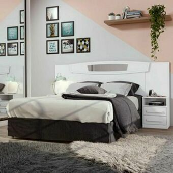 Lojas Guido Cabeceira novita plus 2021 - 1.40/1.60 com mesa de apoio (extensiva para box de casal ou queen)./branca oferta
