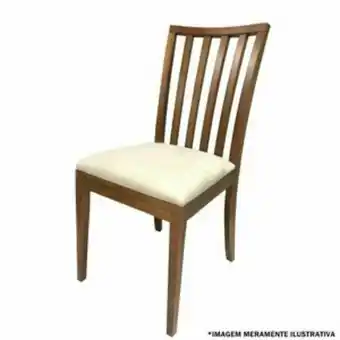 Lojas Guido Cadeira juno - estrutura em madeira tecido cc-510 bege claro ./castanho oferta