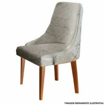 Lojas Guido Cadeira esmeralda tecido floral bege 290 ./imbuia oferta