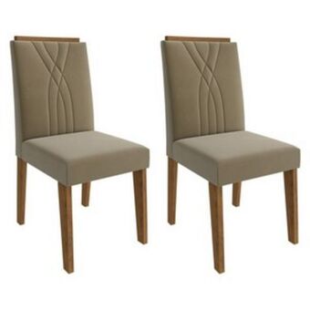 Lojas Guido Cadeira nicole 100% mdf tecido new claro /savana (valor de 2 unidades) oferta