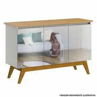 Lojas Guido Buffet classic 3 portas c/espelho (66933) /off white/nature oferta