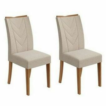 Lojas Guido Cadeiras atacama 2 unidades (tecido linho rinzai) /rovere ./bege oferta