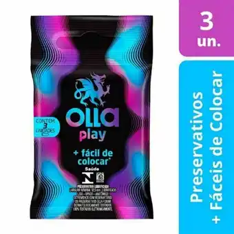 Preservativo olla play 3 unidade