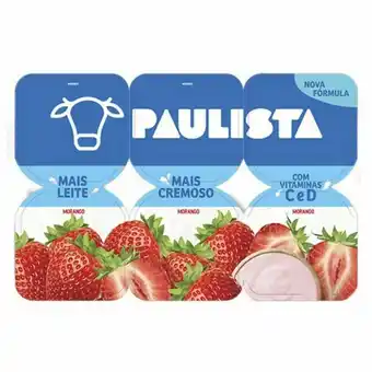 Supermercado Taquaral Iogurte integral morango paulista bandeja 510g 6un oferta