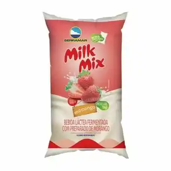 Bebida láctea milk mix morango embalagem 1kg