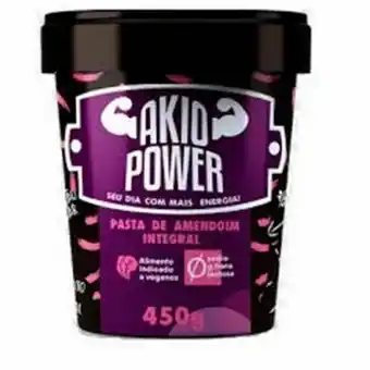 Supermercado Taquaral Pasta integral de amendoim akio power embalagem 450g oferta