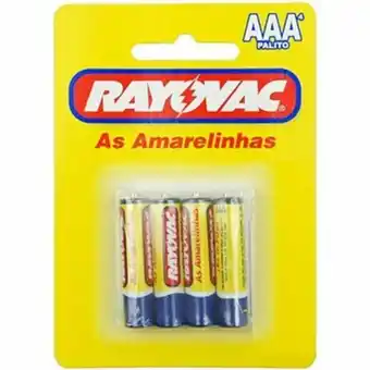 Supermercado Taquaral Pilha rayovac amarelinha palito aaa embalagem 4 un oferta