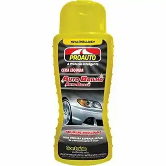 Cera líquida proauto auto brilho embalagem 200ml