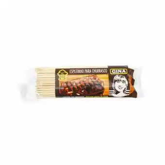 Espeto para churrasco gina 25cm embalagem 100 un