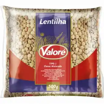 Lentilha valore importado embalagem 500g