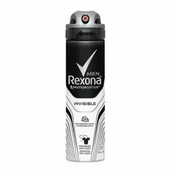Desodorante antitranspirante rexona men aerosol invisible 150ml