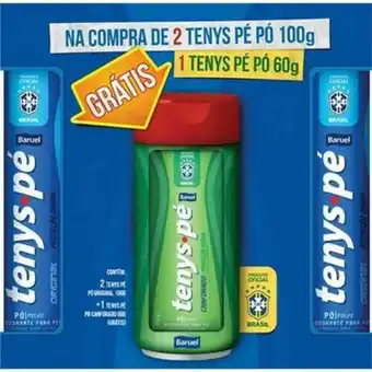 Kit 2 talco tenys pé 100g grátis 1 tenys pé 60g embalagem 3 un