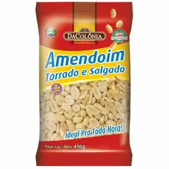 Supermercados Andreazza Amendoim dacolônia torrado e salagado pacote 450g oferta