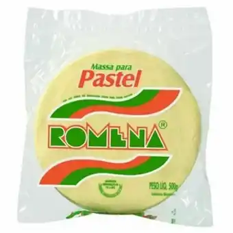 Supermercados Andreazza Massa fresca romena para pastel grande embalagem 500g oferta