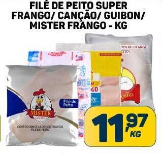 Dom Atacadista FILÉ DE PEITO SUPER FRANGO/CANÇÃO/ GUIBON/ MISTER FRANGO - KG oferta