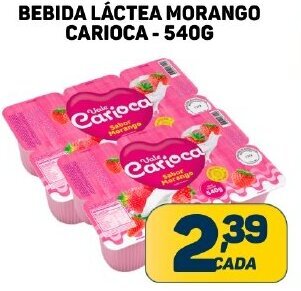 Dom Atacadista BEBIDA LÁCTEA MORANGO CARIOCA-540G oferta
