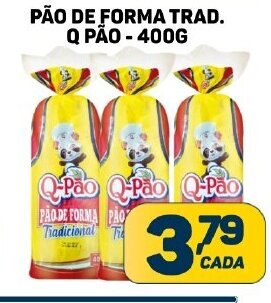 Dom Atacadista PÃO DE FORMA TRAD. Q PÃO - 400G oferta