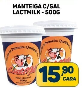 Dom Atacadista MANTEIGA C/SAL LACTMILK - 500G oferta