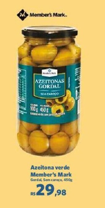 Sam's Club Azeitona verde Member's Mark Gordal, Sem caroço, 450g oferta