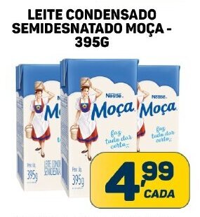 Dom Atacadista LEITE CONDENSADO SEMIDESNATADO MOÇA - 395G oferta