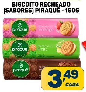 Dom Atacadista BISCOITO RECHEADO (SABORES) PIRAQUÊ - 160G oferta