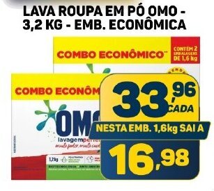 Dom Atacadista LAVA ROUPA EM PÓ OMO-3,2 KG-EMB. ECONÔMICA oferta