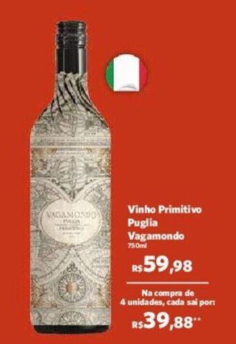 Sam's Club Vinho Primitivo Puglia Vagamondo 750ml oferta
